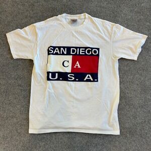 Vintage San Diego California U.S.A Tommy Hilfiger Style Oneita T-Shirt Adult L